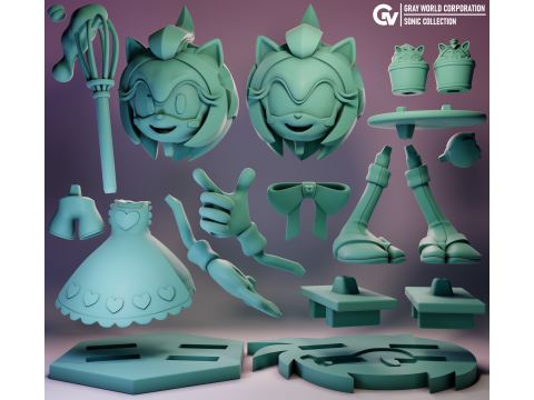 Amy Rose Confectioner - Sonic The Hedgehog 3D Принт Модель