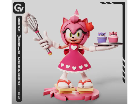 Amy Rose Şekerlemeci - Sonic The Hedgehog 3D Baskı Modeli