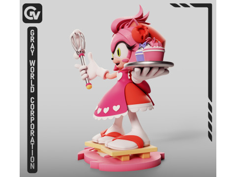 Amy Rose Confectioner - Sonic The Hedgehog 3D Принт Модель