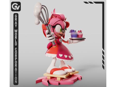 Amy Rose Confectioner - Sonic The Hedgehog 3D Принт Модель