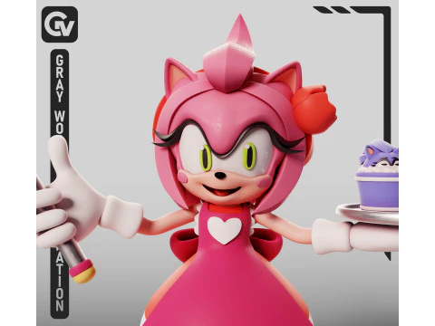 Amy Rose Confectioner - Sonic The Hedgehog 3D Print Model