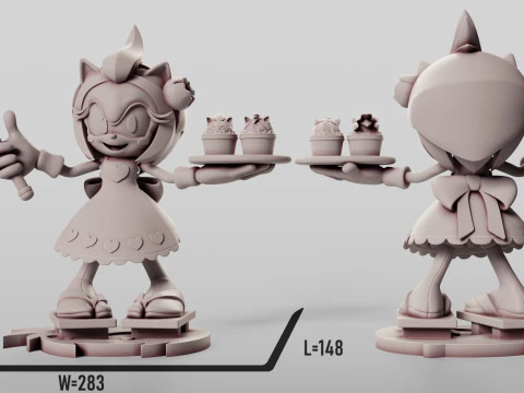 Amy Rose Confectioner - Sonic The Hedgehog 3D Print Model
