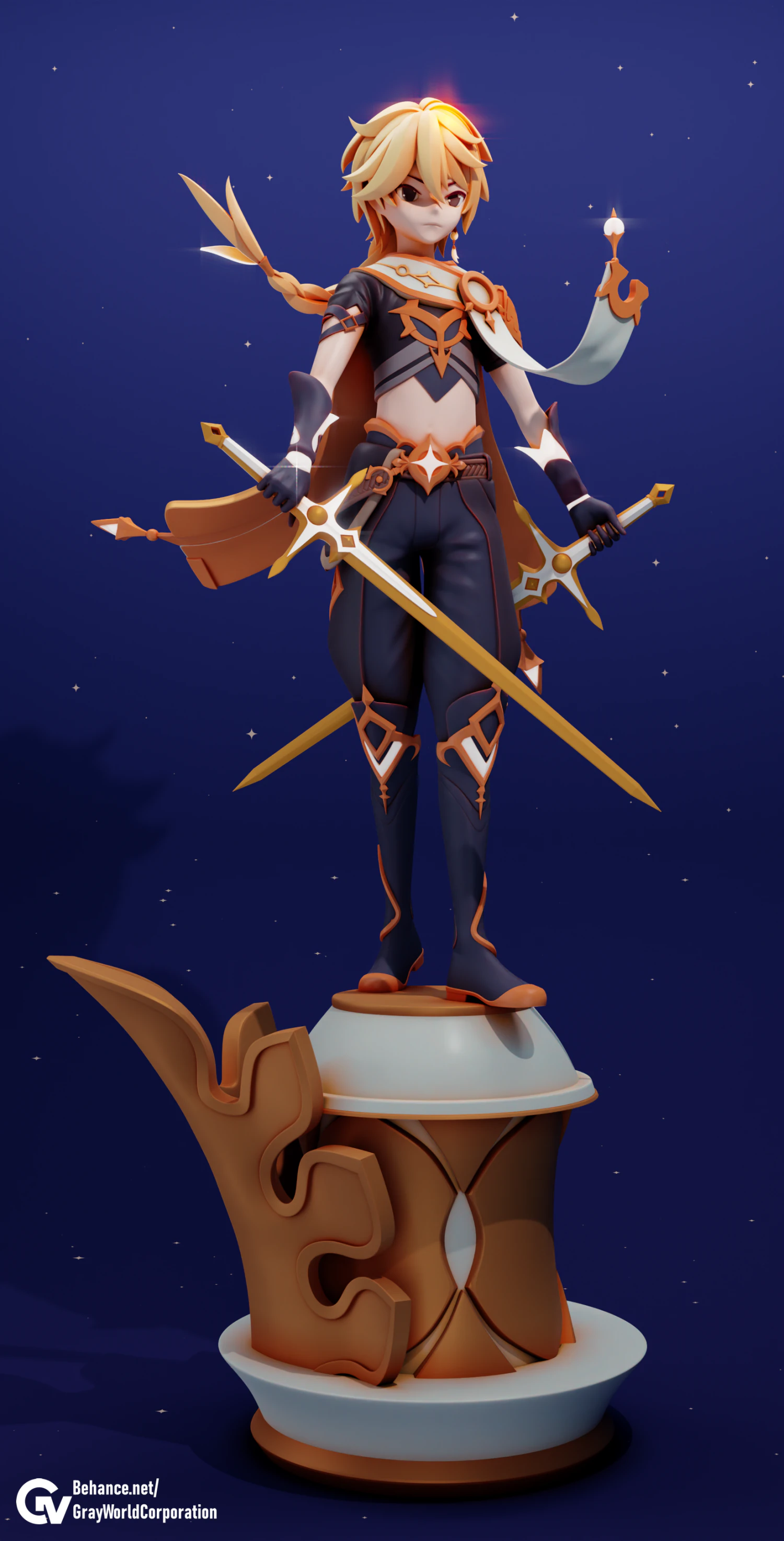 Aether Genshin Impact 3D Print Model .c4d .max .obj .3ds .fbx .stl .blend