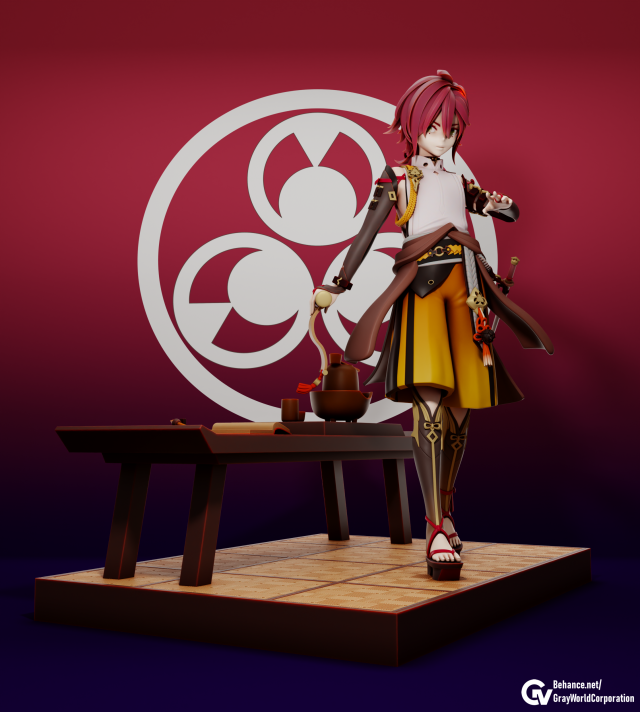 Shikanoin Heizou - Genshin Impact Modello di stampa 3D .c4d .max .obj .3ds .fbx .stl .blend 