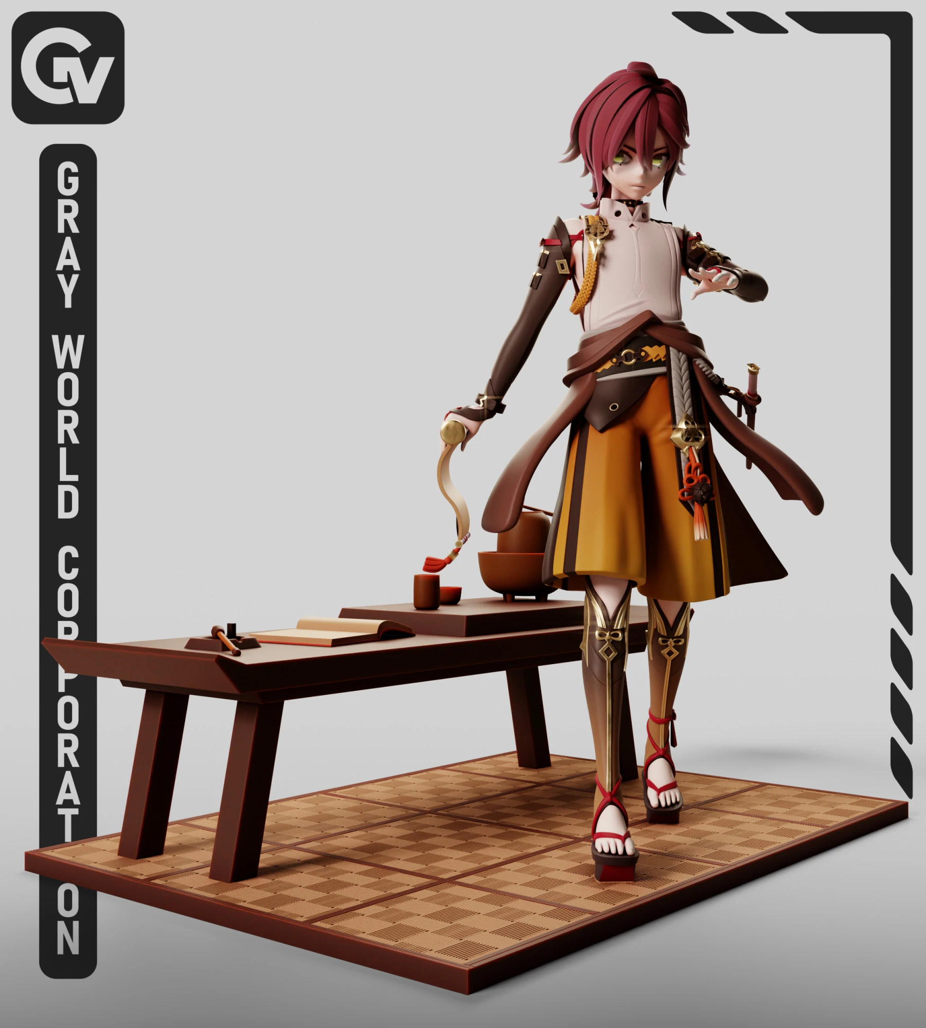 Shikanoin Heizou - Genshin Etkisi 3D Baskı Modeli .c4d .max .obj .3ds .fbx .stl .blend 