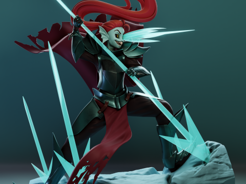 Undyne Undertale 3D Print Model