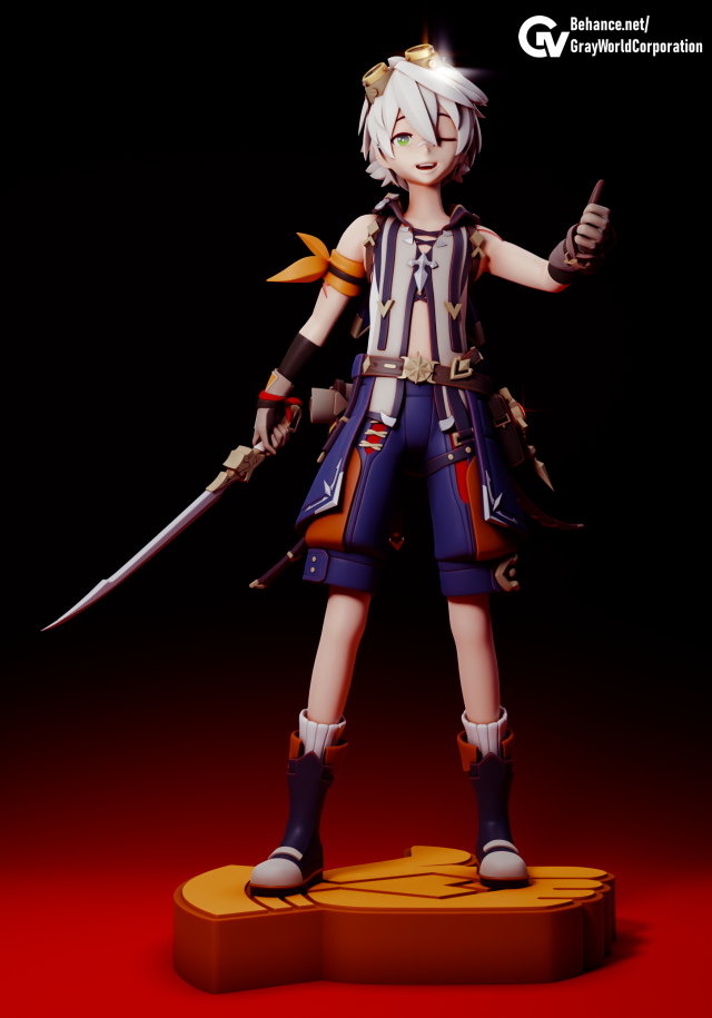 Bennett - Genshin Impact 3D printmodel .c4d .max .obj .3ds .fbx .stl .blend 