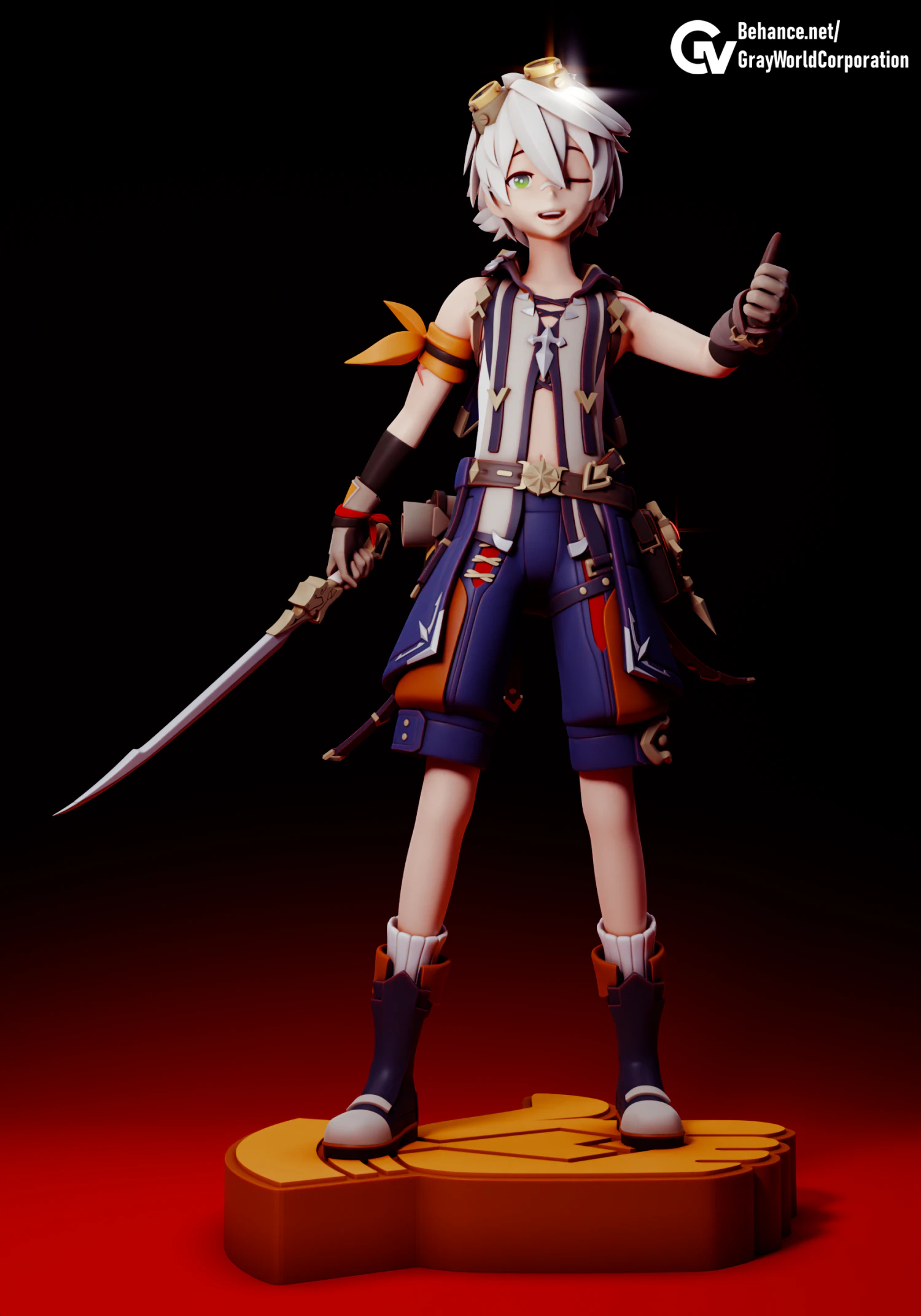 Bennett - Genshin Impact 3D Print Model .c4d .max .obj .3ds .fbx .stl .blend 