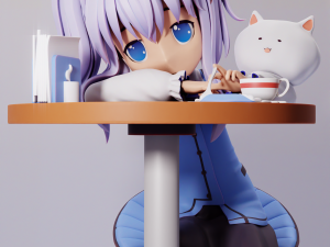 Chino Kafuu Gochuumon wa Usagi Desu ka 3D Druckmodell