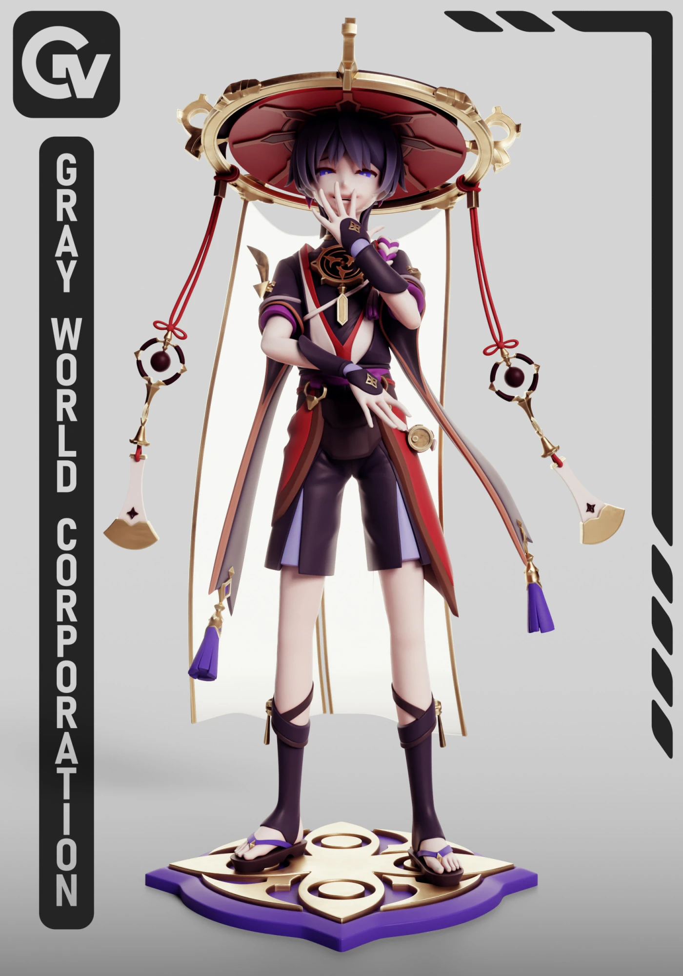Scaramouche Genshin Impact 3D Print Model .c4d .max .obj .3ds .fbx .stl .blend