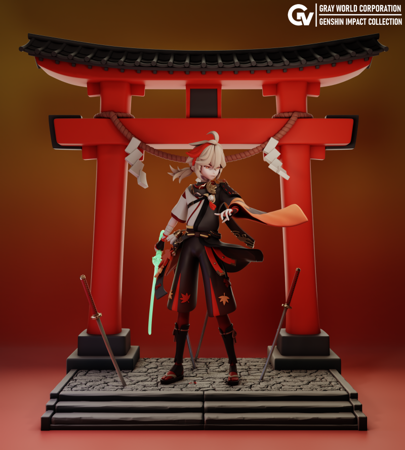 Kaedehara Kazuha 2 Genshin Impact Modelo de Impressão 3D .c4d .max .obj .3ds .fbx .stl .blend 