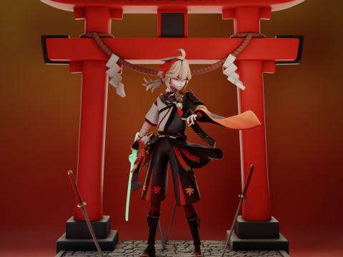 Kaedehara Kazuha 2 Genshin Impact 3D Print Model