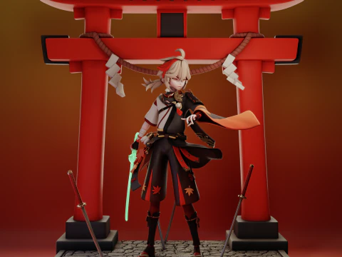Kaedehara Kazuha 2 Genshin Impact Modelo de Impressão 3D