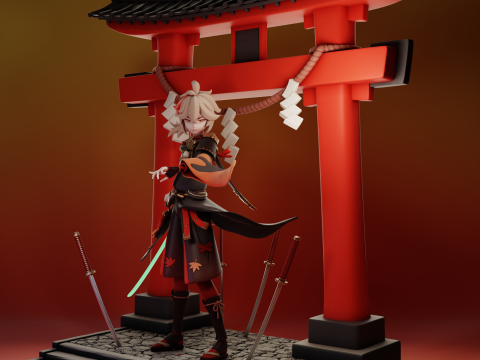 Kaedehara Kazuha 2 Genshin Impact Modelo de Impressão 3D