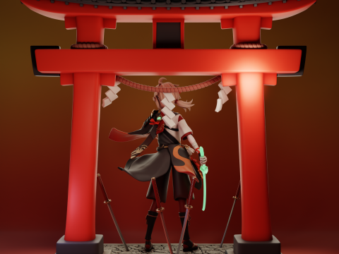 Kaedehara Kazuha 2 Genshin Impact Modelo de Impressão 3D