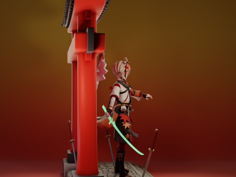 Kaedehara Kazuha 2 Genshin Impact Modelo de Impressão 3D