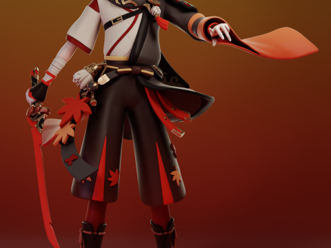 Kaedehara Kazuha 2 Genshin Impact Modelo de Impressão 3D