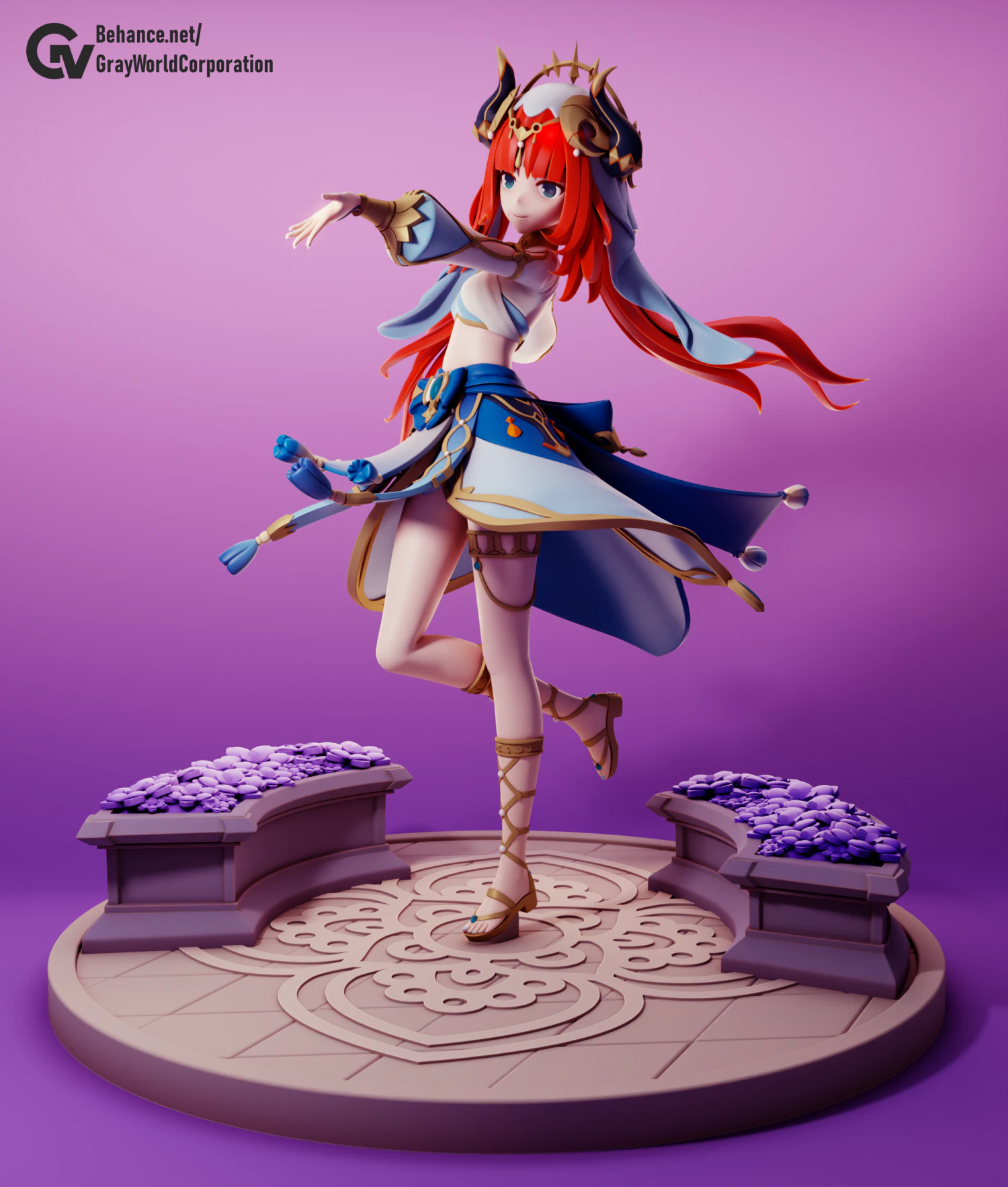 Nilou Genshin Impact 3D Print Model .c4d .max .obj .3ds .fbx .stl .blend 