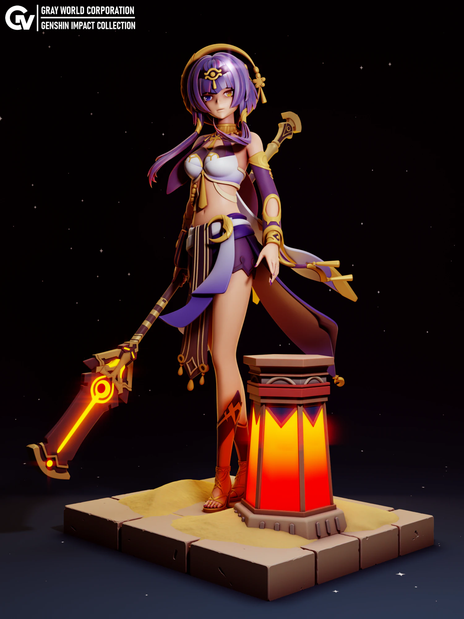 Candace Genshin Impact 3D Print Model .c4d .max .obj .3ds .fbx .stl .blend 