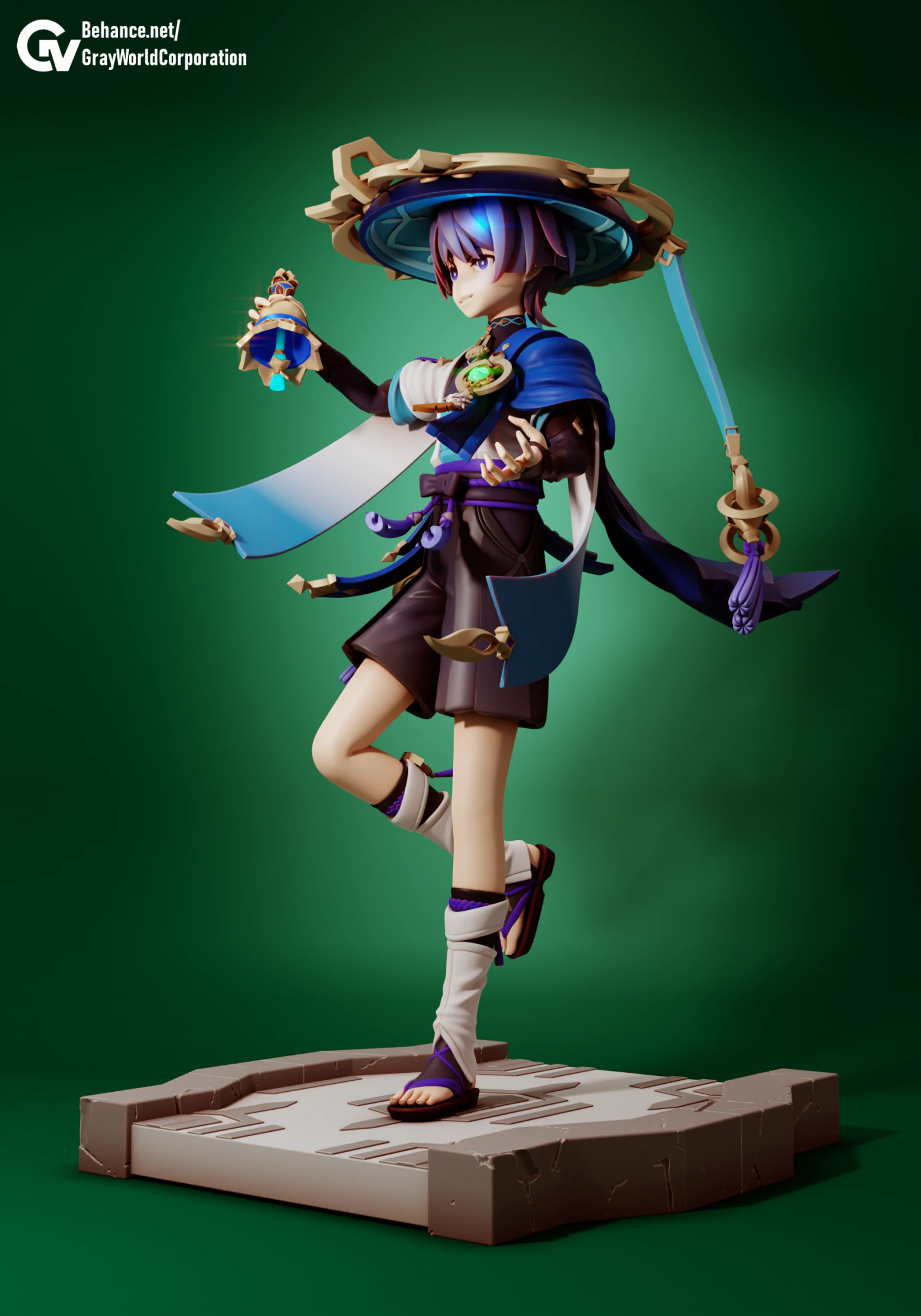 Wanderer Genshin Impact 3D Print Model .c4d .max .obj .3ds .fbx .stl .blend 