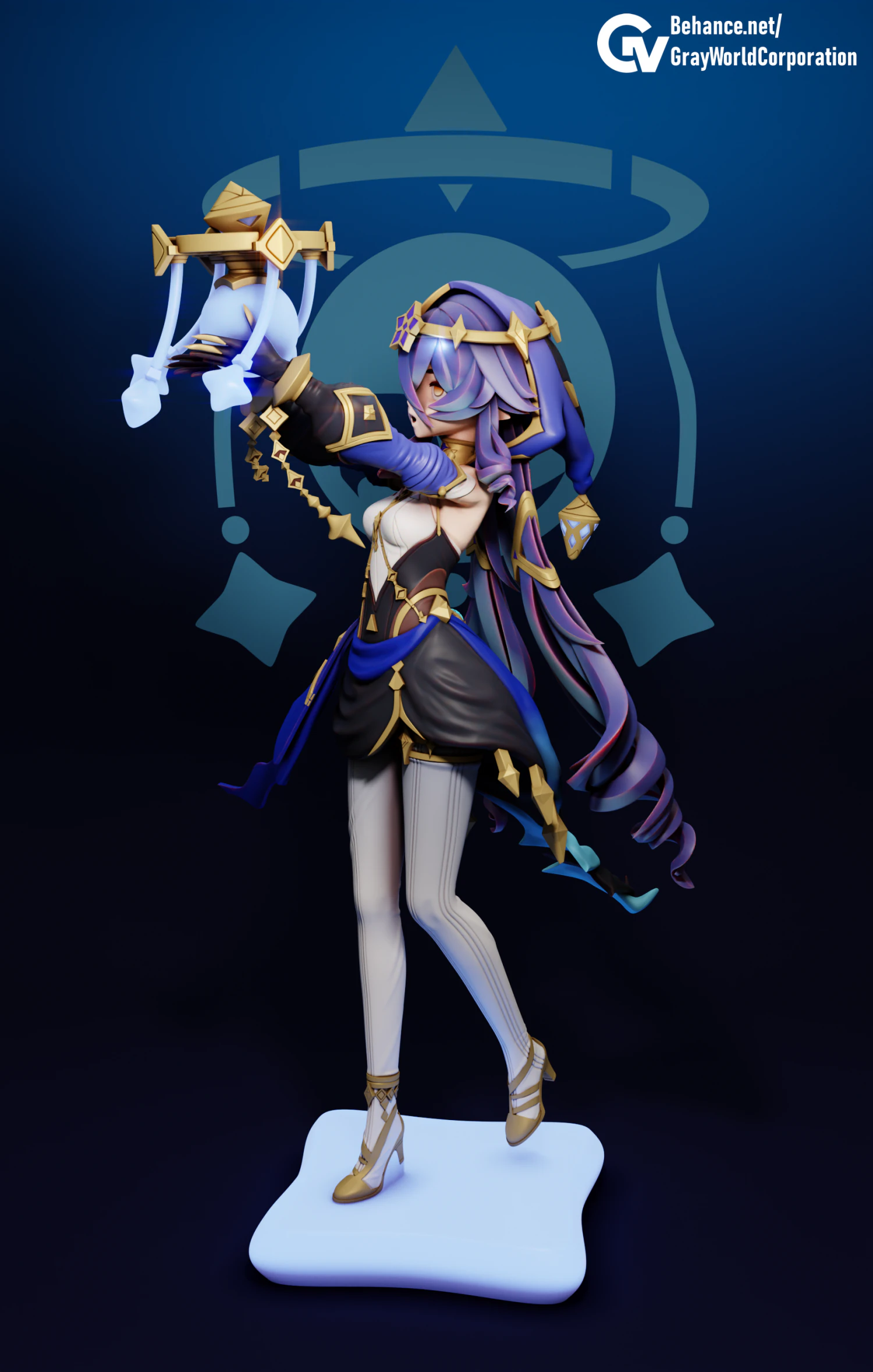 Layla Genshin Impact 3D Print Model .c4d .max .obj .3ds .fbx .stl .blend