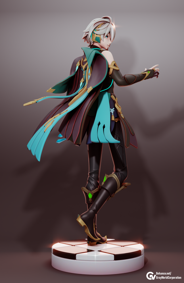 Alhaitham Genshin Impact 3D-Druckmodell .c4d .max .obj .3ds .fbx .stl .blend 