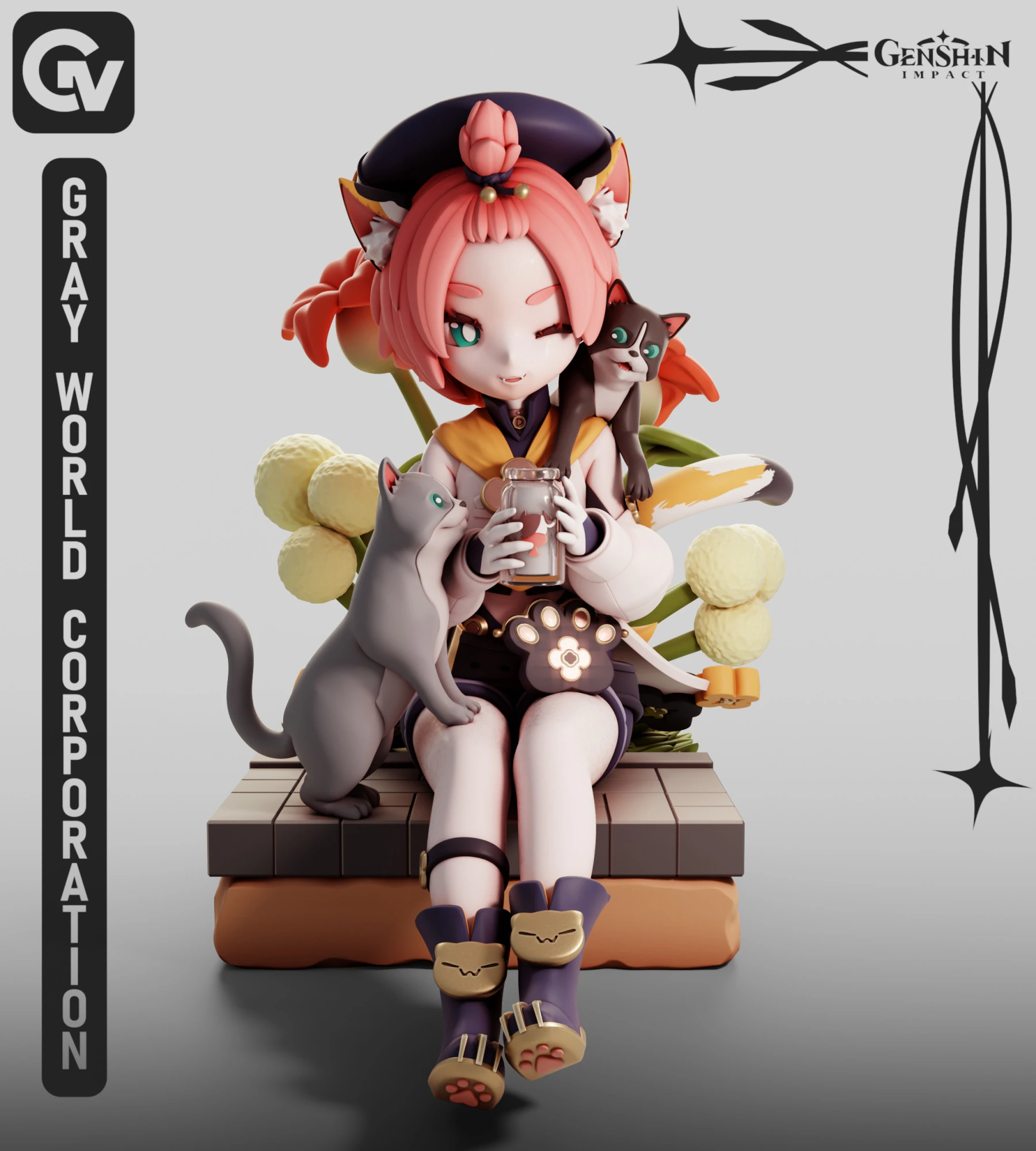 Diona 3 Genshin Impact 3D Print Model .c4d .max .obj .3ds .fbx .stl .blend