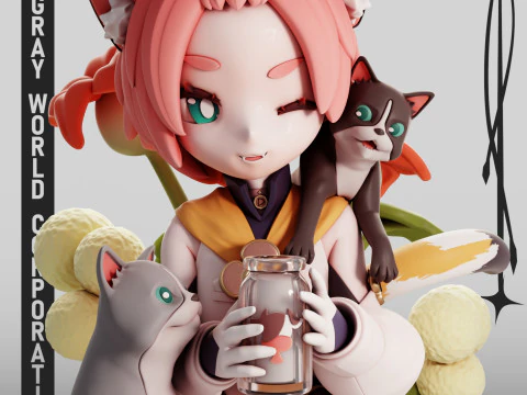 Diona 3 Genshin Impact 3D Print Model