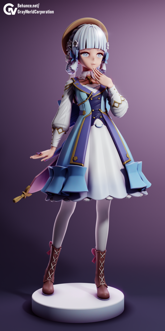 Kamisato Ayaka Springbloom Missive Genshin Impact 3D-printmodel .c4d .max .obj .3ds .fbx .stl .blend 