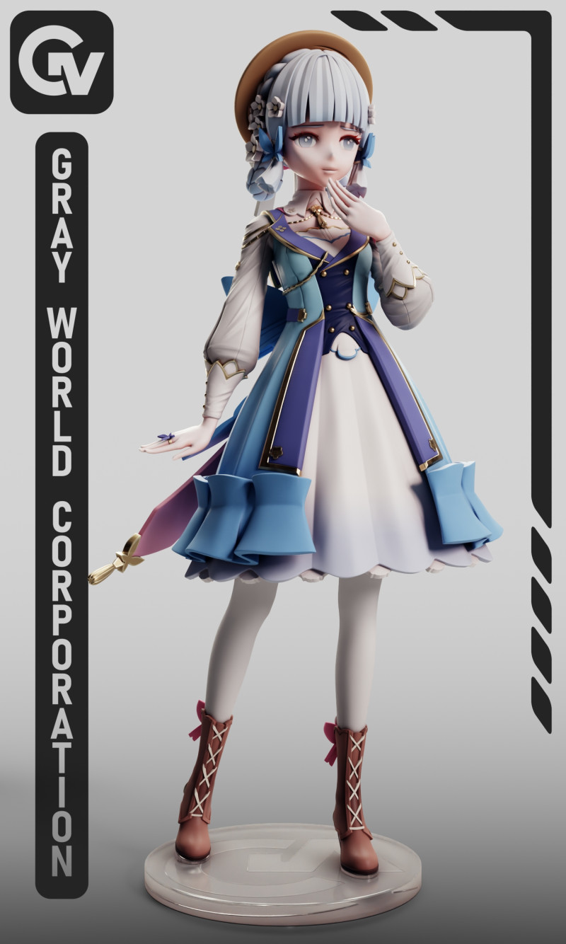 Kamisato Ayaka Springbloom Missive Genshin Impact Modèles 3D en vedette .c4d .max .obj .3ds .fbx .stl .blend