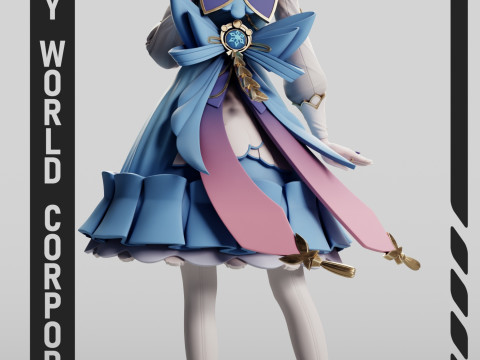 Kamisato Ayaka Springbloom Missive Genshin Impact Modèles 3D en vedette