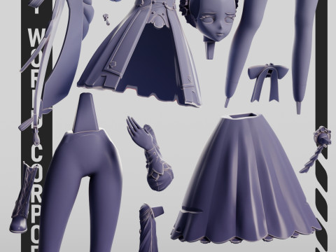 Kamisato Ayaka Springbloom Missive Genshin Impact Modèles 3D en vedette
