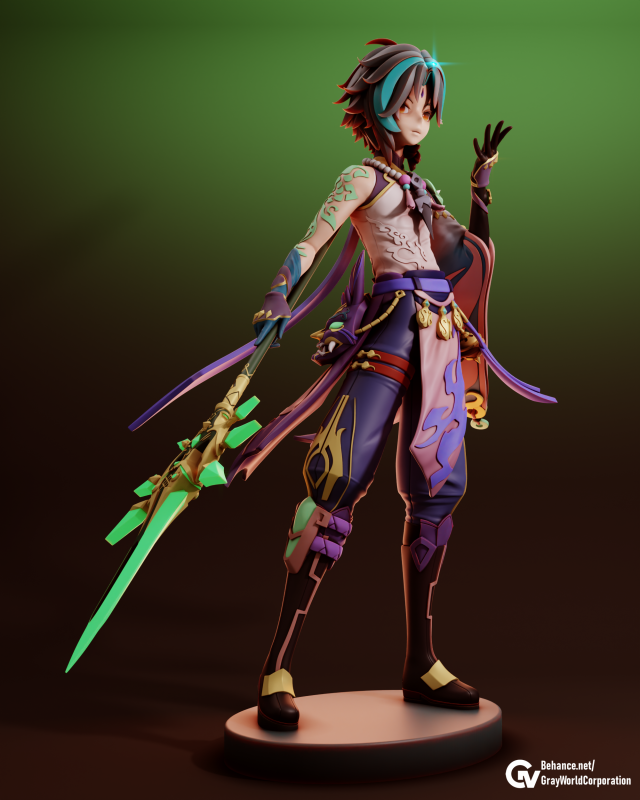 Xiao Genshin Impact Modèles 3D en vedette .c4d .max .obj .3ds .fbx .stl .blend 