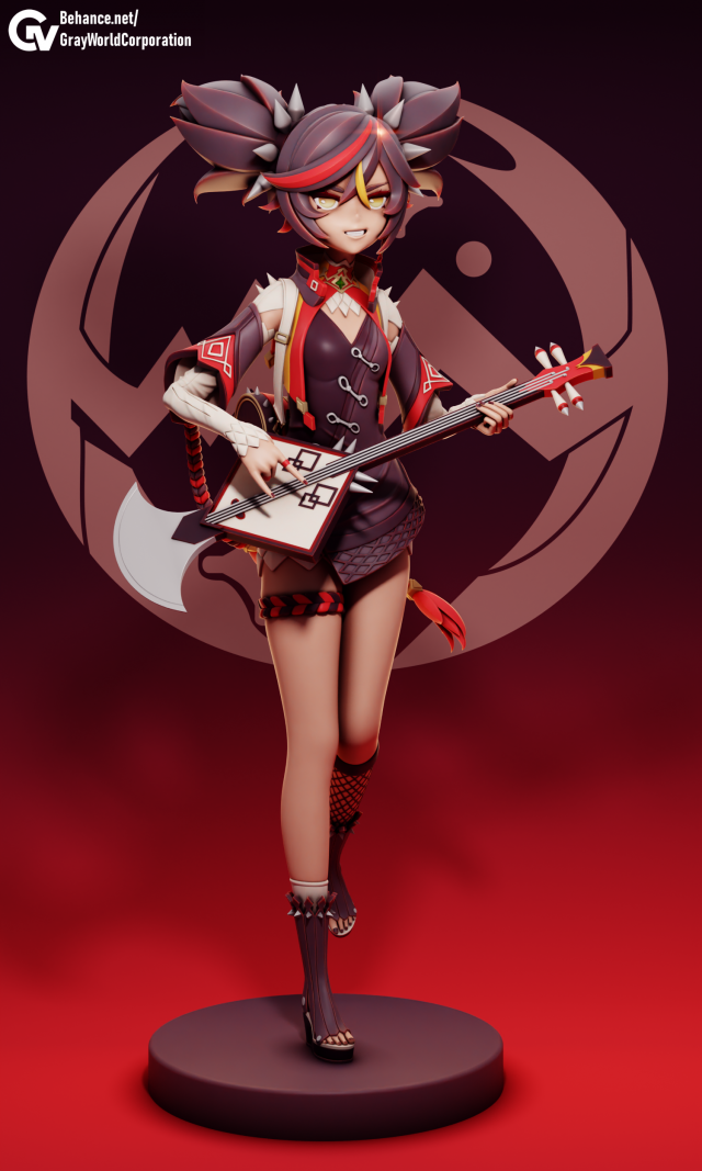 Xinyan Genshin Impact Modelo de impresión 3D .c4d .max .obj .3ds .fbx .stl .blend 