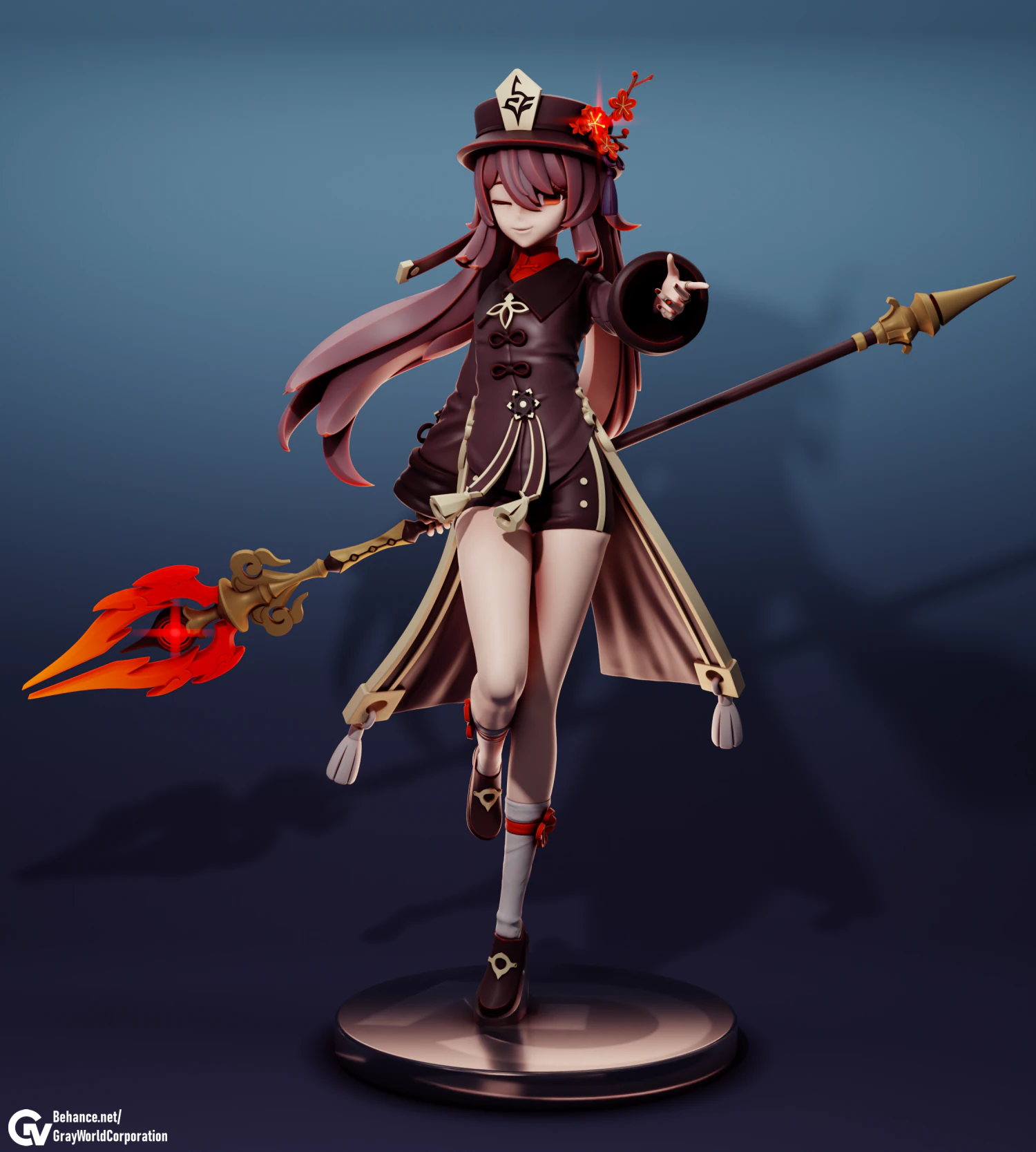 Hu Tao Genshin Impact 3D Print Model .c4d .max .obj .3ds .fbx .stl .blend 