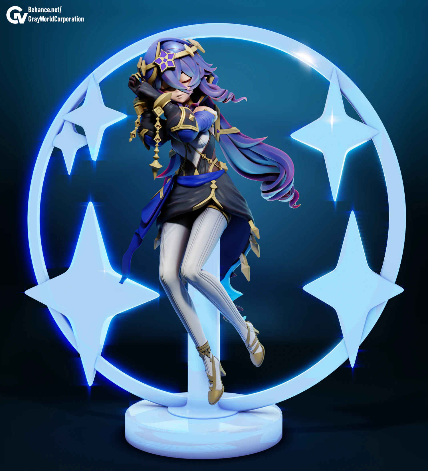 Layla 2 Genshin Impact 3D Print Model .c4d .max .obj .3ds .fbx .stl .blend 
