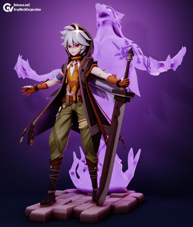 Razor Genshin Impact Modèles 3D en vedette .c4d .max .obj .3ds .fbx .stl .blend 