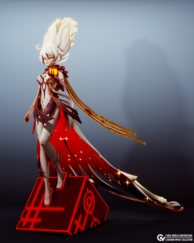 Unknown God Asmoday Genshin Impact 3D Print Model .c4d .max .obj .3ds .fbx .stl .blend 