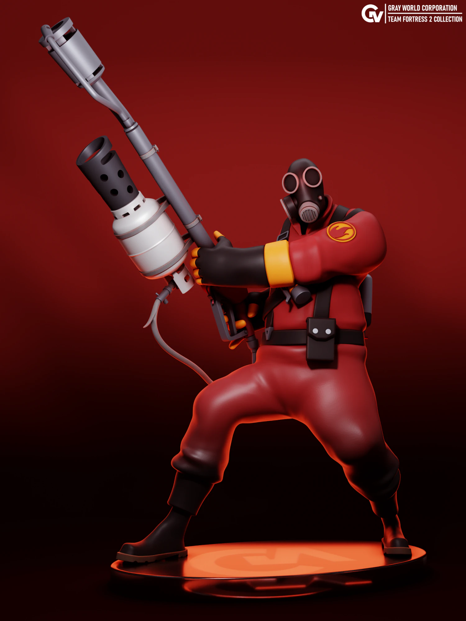 Pyro Team Fortress 2 3D Print Model .c4d .max .obj .3ds .fbx .stl .blend 