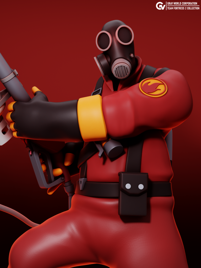Pyro Team Fortress 2 3D Print Model in Man 3DExport