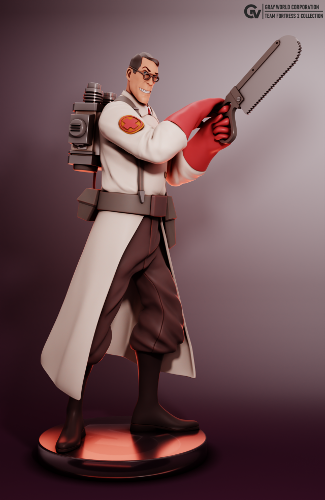 Medic Team Fortress 2 3D Print Model .c4d .max .obj .3ds .fbx .stl .blend 