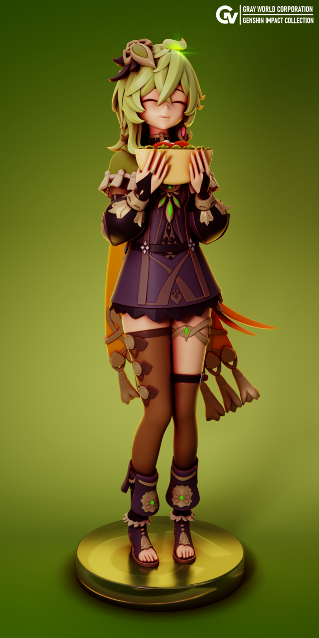 Collei 2 Genshin Impact 3D Baskı Modeli .c4d .max .obj .3ds .fbx .stl .blend 