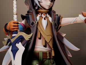 Candace 2 Genshin Impact 3Dプリントモデル