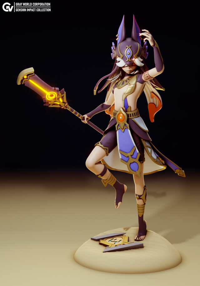Cyno 3 Genshin Impact Model do druku 3D .c4d .max .obj .3ds .fbx .stl .blend 