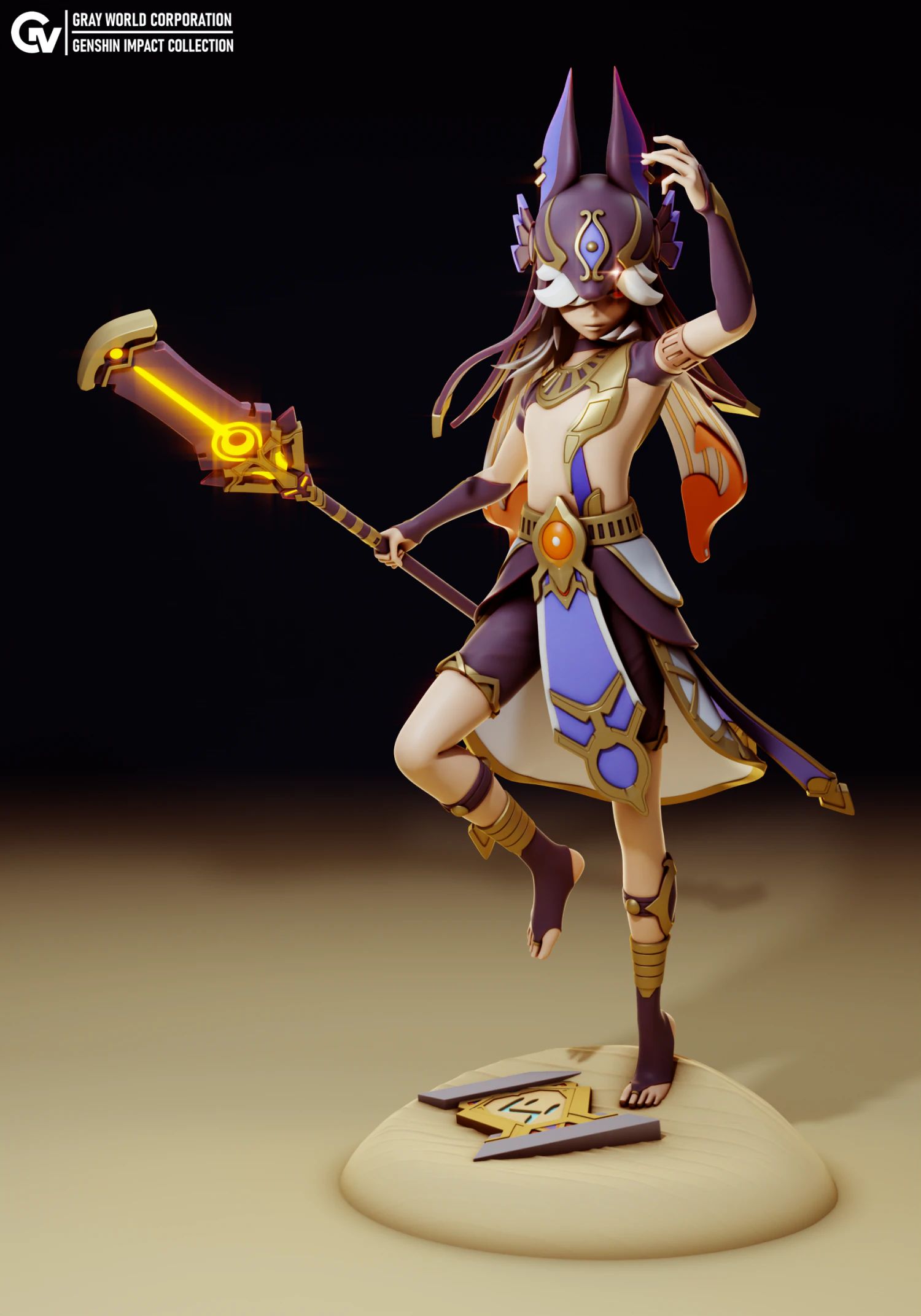 Cyno 3 Genshin Impact 3D Print Model .c4d .max .obj .3ds .fbx .stl .blend