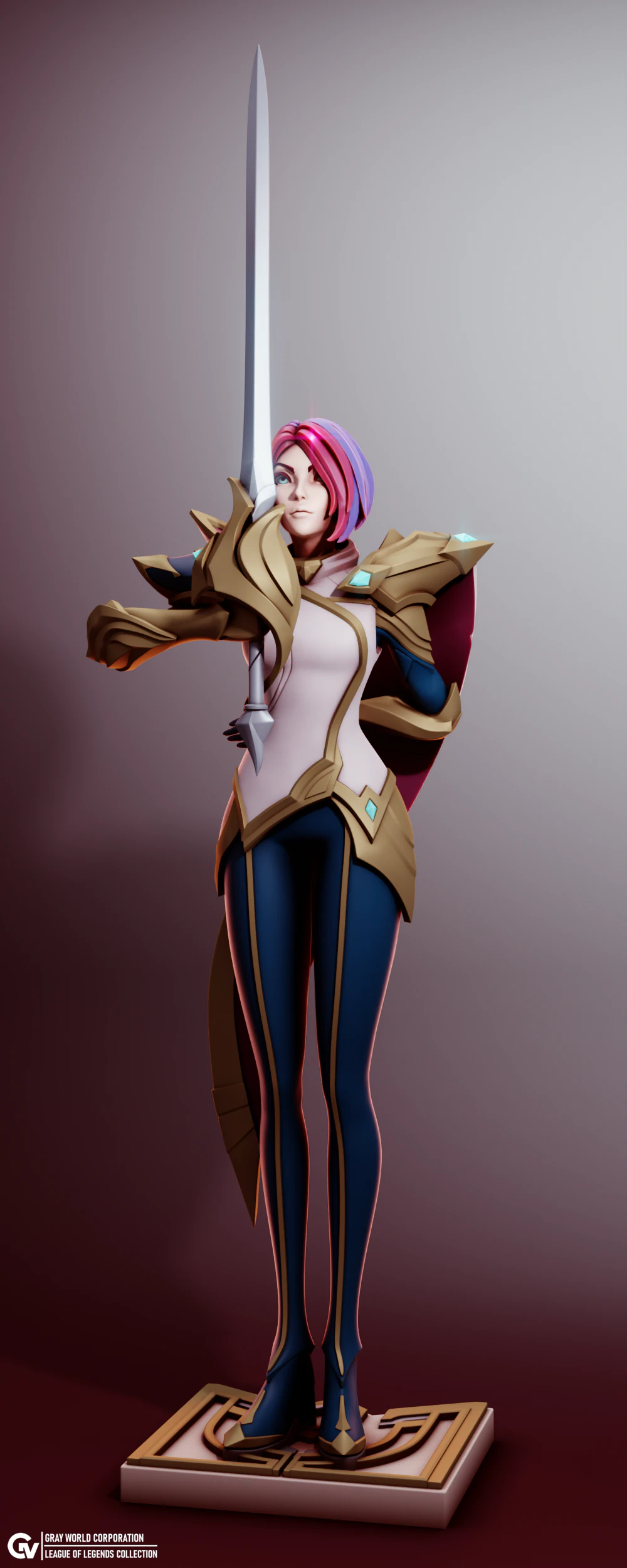 Fiora League of Legends 3D Print Model .c4d .max .obj .3ds .fbx .stl .blend 