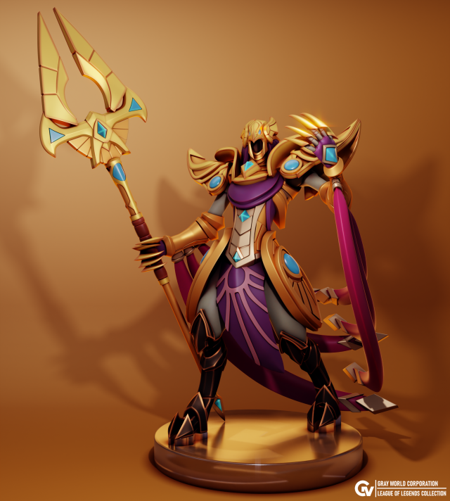 Azir League of Legends 3Dプリントモデル .c4d .max .obj .3ds .fbx .stl .blend 