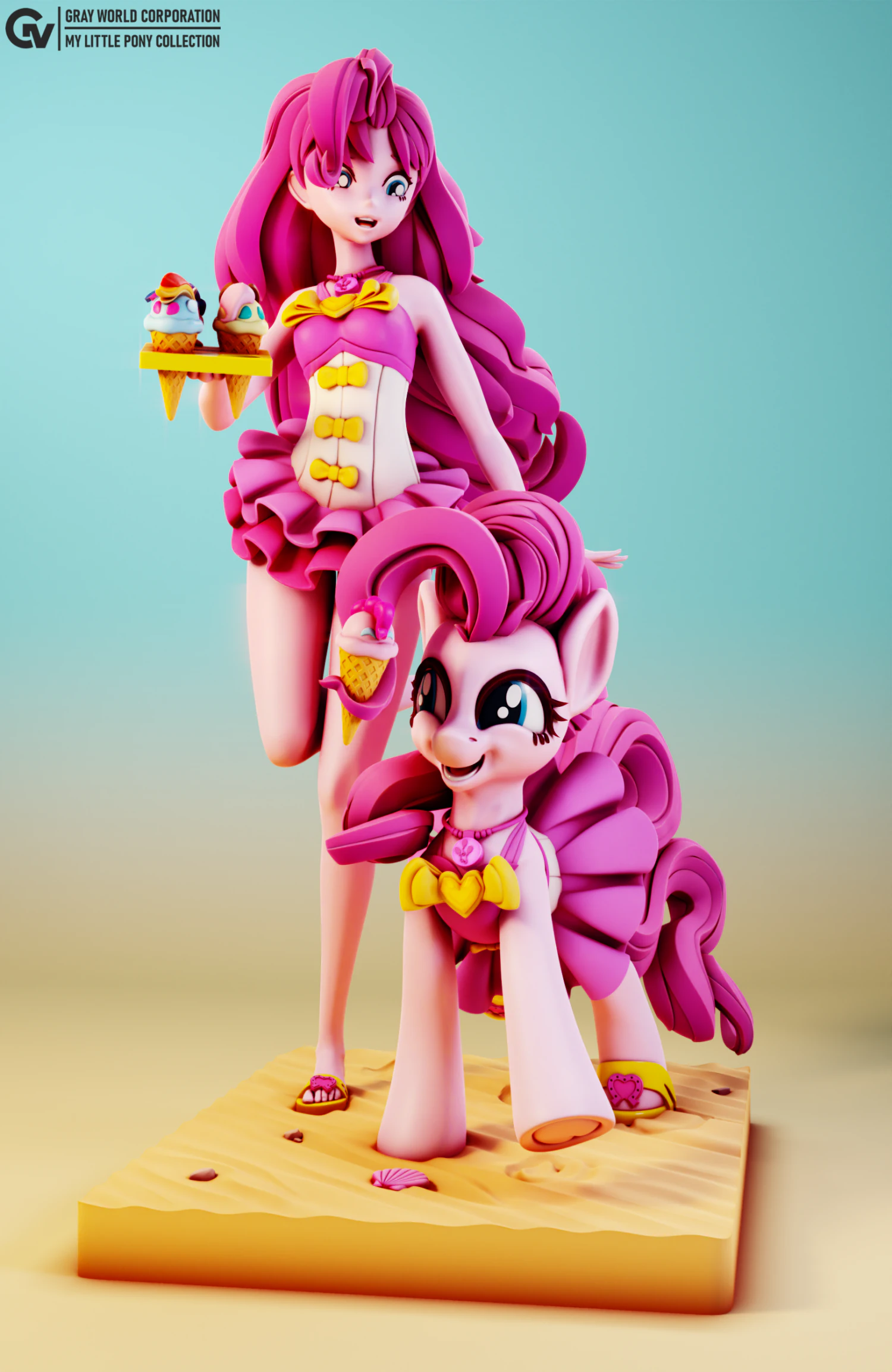 Pink Beach Sand Set - My Little Pony 3D Print Model .c4d .max .obj .3ds .fbx .stl .blend 