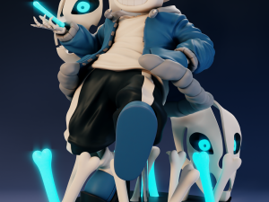 Sans Undertale Modèles 3D en vedette