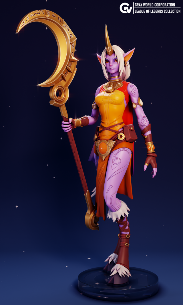 Soraka League of Legends Modelo de Impressão 3D .c4d .max .obj .3ds .fbx .stl .blend 